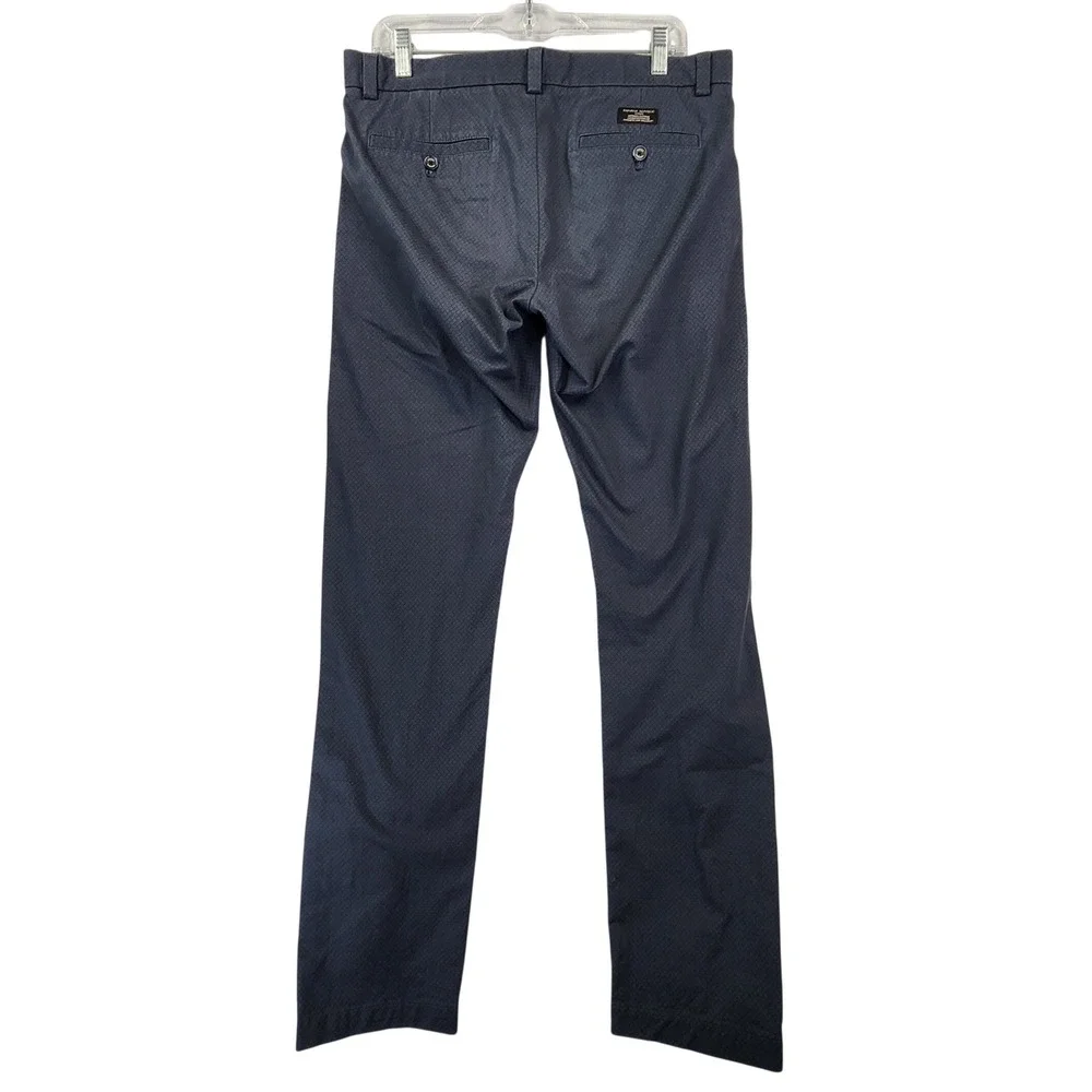 Banana Republic 32x34 Blue Fulton Skinny Chino Geo Print Stretch Pants Mens Slim